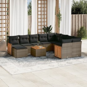 11-teiliges Gartensofa-Set und graue synthetische Rattankissen von , Gartensets - Ref: Foro24-3228244, Preis: 707,33 €, Rabat...