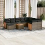 11-piece garden sofa set and gray synthetic rattan cushions by , Garden sets - Ref: Foro24-3228244, Price: 681,16 €, Discount: %