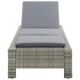 Tumbona con cojín de ratán sintético gris de vidaXL, Tumbonas - Ref: Foro24-46236, Precio: 156,30 €, Descuento: %