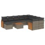 11-piece garden sofa set and gray synthetic rattan cushions by , Garden sets - Ref: Foro24-3228244, Price: 681,16 €, Discount: %