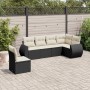 6-piece garden sofa set and black synthetic rattan cushions by , Garden sets - Ref: Foro24-3221425, Price: 438,44 €, Discount: %