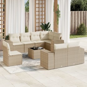 9-teiliges Gartensofa-Set mit beigen synthetischen Rattankissen von , Gartensets - Ref: Foro24-3222847, Preis: 766,11 €, Raba...