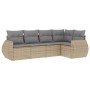 Garden sofa set with cushions 5 pieces beige synthetic rattan by , Garden sets - Ref: Foro24-3221328, Price: 383,44 €, Discou...