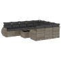 Set de sofás de jardín 11 pzas y cojines ratán sintético gris de , Sofás modulares de exterior - Ref: Foro24-3221899, Precio:...