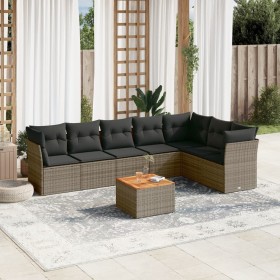 8-piece garden sofa set and gray synthetic rattan cushions by , Garden sets - Ref: Foro24-3223680, Price: 497,35 €, Discount: %