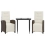 Garden chairs and table with cushions 3 pieces brown PE rattan by , Garden sets - Ref: Foro24-3212542, Price: 372,79 €, Disco...