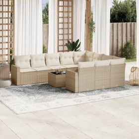 11-teiliges Gartensofa-Set mit beigen synthetischen Rattankissen von , Gartensets - Ref: Foro24-3219488, Preis: 829,65 €, Rab...