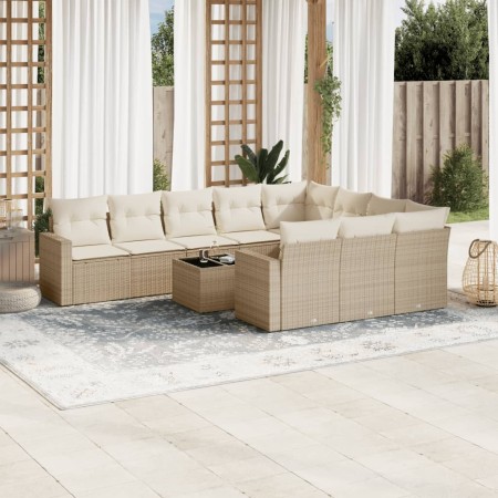 11-piece garden sofa set with beige synthetic rattan cushions by , Garden sets - Ref: Foro24-3219488, Price: 829,65 €, Discou...