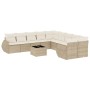 11-teiliges Gartensofa-Set mit beigen synthetischen Rattankissen von , Modulare Sofas für den Außenbereich - Ref: Foro24-3221...