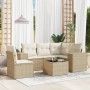 Gartensofa-Set mit Kissen, 6-teilig, beiges synthetisches Rattan von , Gartensets - Ref: Foro24-3222577, Preis: 542,88 €, Rab...