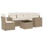 Gartensofa-Set mit Kissen, 6-teilig, beiges synthetisches Rattan von , Gartensets - Ref: Foro24-3222577, Preis: 542,88 €, Rab...