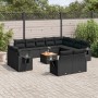 Garden sofa and cushion set 13 pieces black synthetic rattan by , Modular outdoor sofas - Ref: Foro24-3224830, Price: 926,81 ...