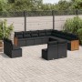 Gartensofa- und Kissenset 13-teilig aus schwarzem synthetischem Rattan von , Gartensets - Ref: Foro24-3260564, Preis: 842,05 ...