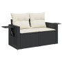 Gartensofa-Set 10-teilig mit schwarzen synthetischen Rattankissen von , Modulare Sofas für den Außenbereich - Ref: Foro24-322...