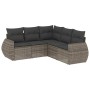 Gartensofa-Set mit Kissen, 5-teilig, graues synthetisches Rattan von , Gartensets - Ref: Foro24-3221349, Preis: 373,62 €, Rab...