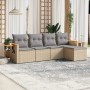 Garden sofa set with cushions 5 pieces beige synthetic rattan by , Garden sets - Ref: Foro24-3226759, Price: 335,36 €, Discou...