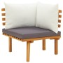 Garden corner sofa with solid acacia wood cushions by vidaXL, Modular outdoor sofas - Ref: Foro24-46673, Price: 77,65 €, Disc...