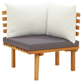 Garten-Ecksofa mit Kissen aus massivem Akazienholz von vidaXL, Modulare Sofas für den Außenbereich - Ref: Foro24-46673, Preis...