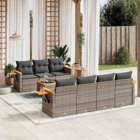 Set de sofás de jardín 8 pzas y cojines ratán sintético gris de , Conjuntos de jardín - Ref: Foro24-3226648, Precio: 533,99 €...