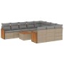 11-teiliges Gartensofa-Set mit beigen synthetischen Rattankissen von , Gartensets - Ref: Foro24-3228026, Preis: 758,21 €, Rab...