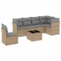 7-teiliges Gartensofa-Set und beigefarbene synthetische Rattankissen von , Gartensets - Ref: Foro24-3217709, Preis: 471,11 €,...