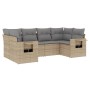 Garden sofa set with cushions 6 pieces beige synthetic rattan by , Garden sets - Ref: Foro24-3252916, Price: 506,95 €, Discou...