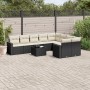 Garden sofa set 10 pieces with black synthetic rattan cushions by , Garden sets - Ref: Foro24-3219436, Price: 619,79 €, Disco...