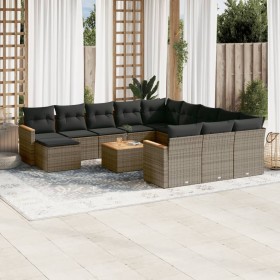 Gartensofa-Set mit Kissen, 13-teilig, graues synthetisches Rattan von , Gartensets - Ref: Foro24-3258994, Preis: 847,71 €, Ra...