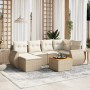 Set sofás de jardín 7 piezas y cojines ratán sintético beige de , Conjuntos de jardín - Ref: Foro24-3225106, Precio: 624,99 €...