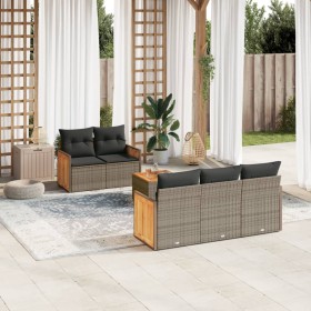 6-piece garden furniture set and gray synthetic rattan cushions by , Garden sets - Ref: Foro24-3227467, Price: 456,17 €, Disc...