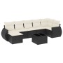 8-teiliges Gartensofa-Set und schwarze synthetische Rattankissen von , Modulare Sofas für den Außenbereich - Ref: Foro24-3221...