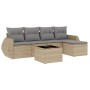 Gartensofa-Set mit Kissen, 6-teilig, beiges synthetisches Rattan von , Gartensets - Ref: Foro24-3221298, Preis: 398,99 €, Rab...