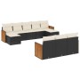 Gartensofa-Set 10-teilig mit schwarzen synthetischen Rattankissen von , Gartensets - Ref: Foro24-3228093, Preis: 606,11 €, Ra...