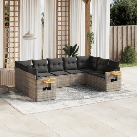 9-teiliges Gartenmöbel-Set und graue synthetische Rattankissen von , Gartensets - Ref: Foro24-3259519, Preis: 617,79 €, Rabat...