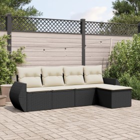 5-teiliges Gartenmöbel-Set und schwarze synthetische Rattankissen von , Gartensets - Ref: Foro24-3221285, Preis: 331,99 €, Ra...