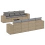 Set de sofás de jardín 9 pzas con cojines ratán sintético beige de , Sofás modulares de exterior - Ref: Foro24-3222348, Preci...