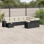 Set de sofás de jardín 10 pzas cojines ratán sintético negro de , Conjuntos de jardín - Ref: Foro24-3223055, Precio: 649,75 €...