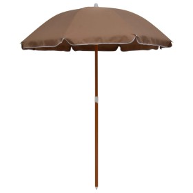 Parasol with taupe gray steel pole 180 cm by vidaXL, Umbrellas - Ref: Foro24-47801, Price: 27,96 €, Discount: %