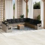 12-piece garden sofa set with gray synthetic rattan cushions by , Modular outdoor sofas - Ref: Foro24-3224646, Price: 788,25 ...