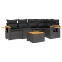 6-teiliges Gartensofa-Set und schwarze synthetische Rattankissen von , Gartensets - Ref: Foro24-3226790, Preis: 377,82 €, Rab...