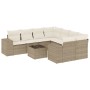 Set de sofás de jardín 9 pzas con cojines ratán sintético beige de , Sofás modulares de exterior - Ref: Foro24-3222357, Preci...