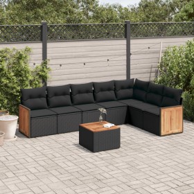 8-piece garden sofa set and black synthetic rattan cushions by , Garden sets - Ref: Foro24-3227714, Price: 490,64 €, Discount: %