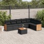 8-teiliges Gartensofa-Set und schwarze synthetische Rattankissen von , Gartensets - Ref: Foro24-3227714, Preis: 481,77 €, Rab...