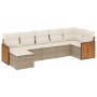 7-piece garden sofa set and beige synthetic rattan cushions by , Garden sets - Ref: Foro24-3227871, Price: 528,61 €, Discount: %