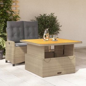 2-teilige Garten-Essgruppe mit beigen Kissen aus synthetischem Rattan von , Gartensets - Ref: Foro24-3277427, Preis: 392,99 €...