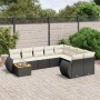 Set de sofás de jardín 10 pzas cojines ratán sintético negro de , Conjuntos de jardín - Ref: Foro24-3225167, Precio: 627,57 €...