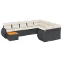 Gartensofa-Set 10-teilig mit schwarzen synthetischen Rattankissen von , Gartensets - Ref: Foro24-3225167, Preis: 642,93 €, Ra...