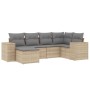 Gartensofa-Set mit Kissen, 6-teilig, beiges synthetisches Rattan von , Gartensets - Ref: Foro24-3222858, Preis: 413,78 €, Rab...