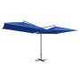 Azure blue steel pole double garden umbrella 250x250 cm by vidaXL, Umbrellas - Ref: Foro24-47327, Price: 135,99 €, Discount: %