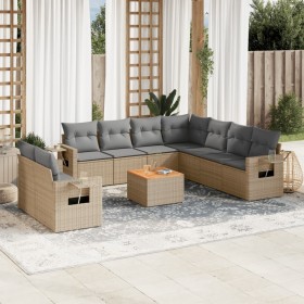 Garden sofa set with beige cushions 10 pieces synthetic rattan by , Modular outdoor sofas - Ref: Foro24-3224631, Price: 704,4...